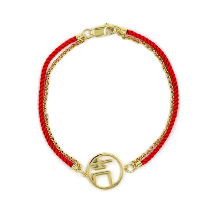 925 Sterling Silver Bracelet with lucky red string  FB1