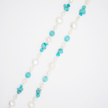 Freshwater Pearl & Natural Gemstones Necklace CE3005