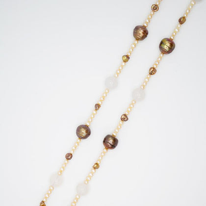 Natural Gemstone & Freshwater Pearl necklace CE3002