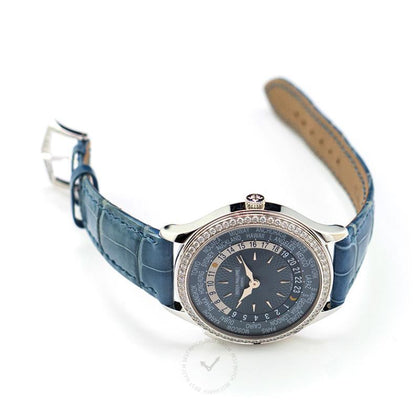 Patek Philippe Complications World Time Automatic Diamond Blue Dial Ladies Watch