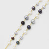Multi colour Freshwater Pearl with sterling silver chain necklace CS0011