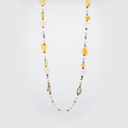Natural Gemstones & Freshwater Pearl Necklace CE3010