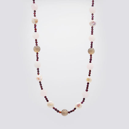 Natural Gemstones & Freshwater Pearl Necklace CE3008