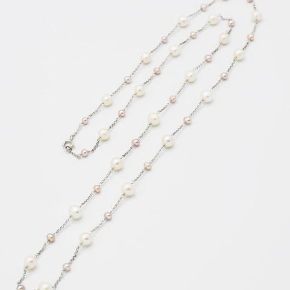 Freshwater Pearl with sterling silver chain necklace CS0006