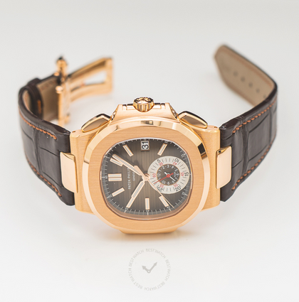 Patek Philippe Nautilus Brown Dial 18K Rose Gold Men's Chronograph Watch