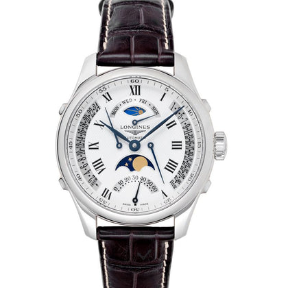Longines Master Collection Moonphase Automatic White Dial Men's Watch