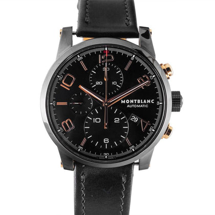 Montblanc TimeWalker Dual Carbon Chronograph Automatic Black Dial Men's Watch
