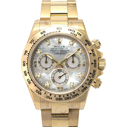 Cosmograph Daytona 18ct Yellow Gold Automatic Mother Of Pearl Dial Diamonds Men's Watch