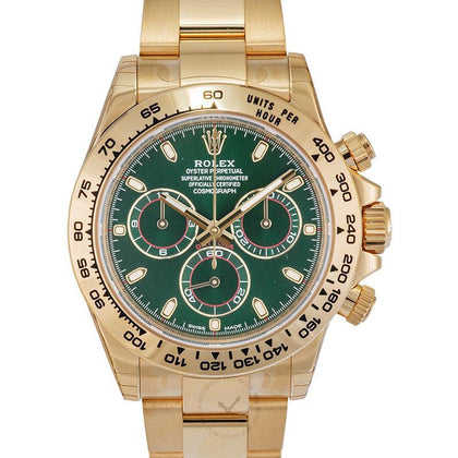 Rolex Cosmograph Daytona Green Dial 18K Yellow Gold Oyster Men's Watch 116508GRSO