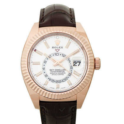 Sky Dweller Automatic White Dial 18ct Everose Gold Men's Watch