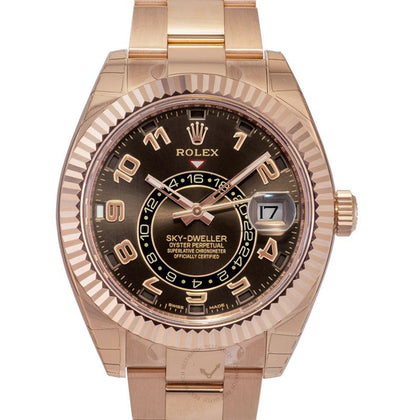Sky Dweller Chocolate Dial 18K Everose Gold Oyster Bracelet Automatic Men's Watch