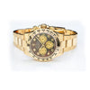 Rolex Cosmograph Daytona 18ct Yellow Gold Automatic Black Mother Of Pearl Dial Diamonds Men's Watch