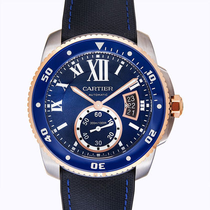 Cartier Calibre de Cartier 42.00 mm Automatic Blue Dial Stainless steel,Pink gold Men's Watch