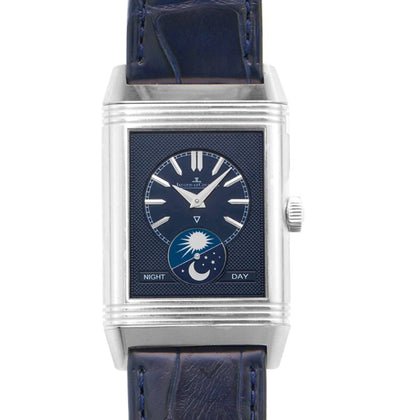 Jaeger LeCoultre Reverso Tribute Moon Manual-winding Silver Dial Men's Watch