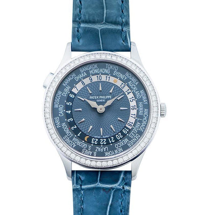 Patek Philippe Complications World Time Automatic Diamond Blue Dial Ladies Watch