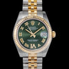 Datejust 31 Rolesor Yellow Fluted / Jubilee / Olive Green Roman