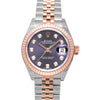 Lady-Datejust 28 Rolesor Rose Fluted / Jubilee / Aubergine Diamonds